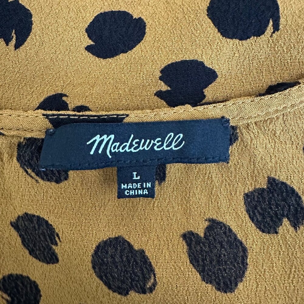 Madewell Mustard Yellow Polka Dot Wrap Blouse - Picture 10 of 11